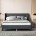 Queen Size Upholstered Bed Frame Platform with Adjustable Headboard