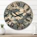 Designart "White Grey Dogwood Elegance II" Dogwood Oversized Wood Wall Clock