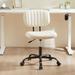 PU Leather Low Back Task Chair Small Home Office Chair with Wheels