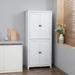 Freestanding 4-Door Kitchen Pantry with 4-Tiers and Adjustable Shelves