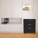 3 Drawers storage cabinet Black filing cabinet Particle Board desk drawers