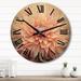 Designart "Garden Dahlia Palette III" Dahlia Oversized Wood Wall Clock