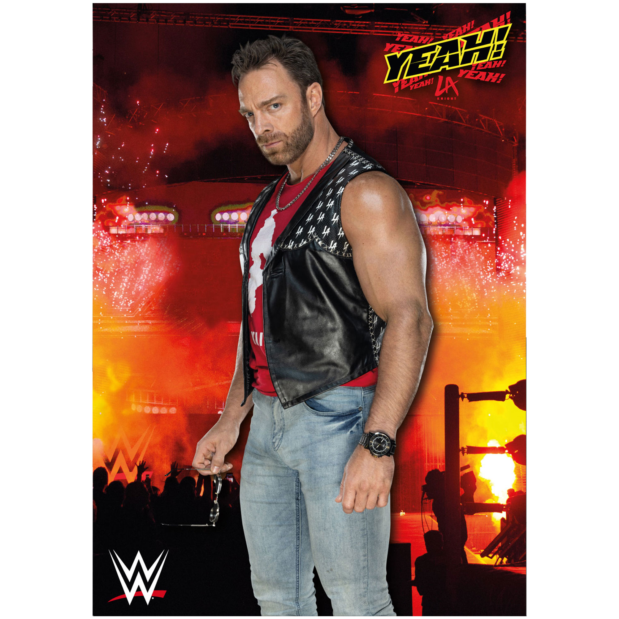 WWE LA Knight Crowd Poster – ungerahmt, A3 Image