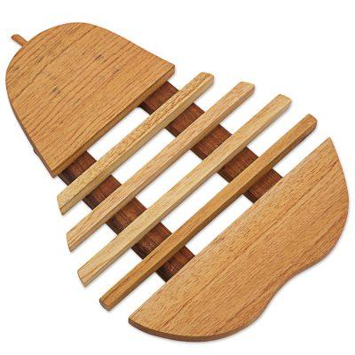 Fresh Pear,'Cedar Wood Trivet Pear Shape from Guatemala'