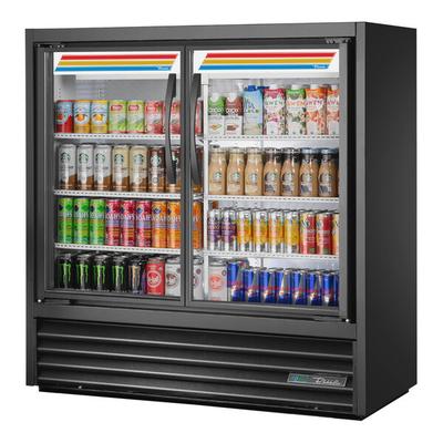 True TVM-48SL-48-HC~VM01 46 7/8" Black Narrow / Low Profile Refrigerated Glass Door Merchandiser with LED Lighting