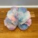 J. Crew Shoes | J. Crew Woman’s Fluffy Multi Color Slippers Size 10 | Color: Blue/Purple | Size: 10