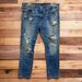 Levi's Jeans | Levi Strauss Levis 508 Denim Distressed Blue Jeans Straight Leg Men’s 38x32 | Color: Blue/White | Size: 38