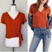 Madewell Tops | Madewell Faux Wrap Red Top With Tie At Waist. Size Xxs. | Color: Orange/Red | Size: Xxs