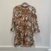 Zara Dresses | Euc Zara Fall Floral Skater Mini Dress Sz Xl | Color: Brown/Orange | Size: Xl