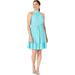 Michael Kors Dresses | Michael Kors Womens Eyelet Mock-Neck Mini Dress Turquoise Blue Size M Msrp $140 | Color: Blue | Size: M