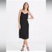 Madewell Dresses | Madewell Eva Side Slit Midi Slip Dress In Black Sz 14 | Color: Black | Size: 14