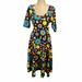 Lularoe Dresses | Lularoe Bright Floral A-Line Dress | Color: Blue/Yellow | Size: L