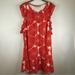 J. Crew Dresses | J. Crew Red Cream Sunburst Printed Flutter Dress | Color: Cream/Red | Size: L