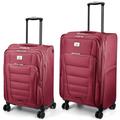 Verdi Luggage Set 3-Piece Suitcase with Spinner Wheel Softside Expandable USB Port, Burgundy, 2-Piece set(20/24), V5783-67r-2ps