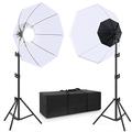 Octagon Softbox Light White Diffuser 26 inches/70cm with 150W 5500K Energy Saving Light Bulb/Light Stand/Carrying Bag for Youtubers, Photographers and Selfie Lovers (2pack)