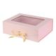 PLINJOY Pink Extra Large Gift Box for Presents with Ribbon 16.5x13x5.3 Inches Clear Gift Box with Window Magnetic Closure Gift Boxes with Lids