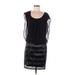 Guess Casual Dress - Mini Scoop Neck Short sleeves: Black Print Dresses - Women's Size 10