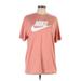 Nike Active T-Shirt: Pink Graphic Activewear - Women's Size Large