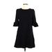 Ya Los Angeles Casual Dress - Mini Crew Neck 3/4 sleeves: Black Print Dresses - New - Women's Size Small