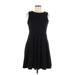 Jennifer Lopez Casual Dress - A-Line High Neck Sleeveless: Black Print Dresses - Women's Size Medium