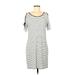 Claudia Strater Casual Dress: White Stripes Dresses - Women's Size 40