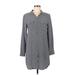 Equipment Casual Dress - Shirtdress: Gray Dresses - Women's Size Small