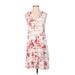 Maurices Casual Dress - Shift Crew Neck Sleeveless: White Print Dresses - Women's Size X-Small