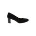 Donald J Pliner Heels: Pumps Chunky Heel Classic Black Print Shoes - Women's Size 8 1/2 - Almond Toe