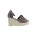 Steve Madden Wedges: Espadrille Platform Casual Gray Solid Shoes - Women's Size 11 - Open Toe
