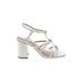 Antonio Melani Heels: White Solid Shoes - Women's Size 8 1/2 - Open Toe