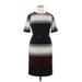 I LE New York Casual Dress: Burgundy Stripes Dresses - Women's Size 12