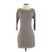 Express Casual Dress - Mini: Gray Stripes Dresses - Women's Size Small