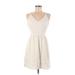 Charlotte Russe Casual Dress: Ivory Solid Dresses - Women's Size Medium