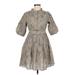 Let Me Be Casual Dress - Mini Mock 3/4 sleeves: Gray Dresses - New - Women's Size 6