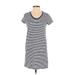 Universal Thread Casual Dress - Mini Scoop Neck Short sleeves: Gray Color Block Dresses - Women's Size Small