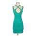 NBD X the NAVEN twins Casual Dress - Bodycon: Teal Print Dresses - Women's Size X-Small