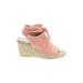 Etienne Aigner Wedges: Pink Solid Shoes - Women's Size 8 - Open Toe