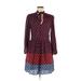 Gap Casual Dress - Fit & Flare High Neck 3/4 sleeves: Red Dresses - Women's Size 6