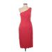 Maggy London Casual Dress - Sheath Open Neckline Sleeveless: Red Print Dresses - Women's Size 4