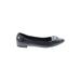 Attilio Giusti Leombruni Flats: Ballet Chunky Heel Classic Black Print Shoes - Women's Size 38.5 - Round Toe