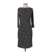 Anne Klein Casual Dress - Sheath Crew Neck 3/4 sleeves: Black Dresses - Women's Size 10
