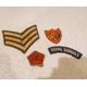Original Vintage WW2 British Army Patches, 1944, 1940s, 14th, Sergeant, 3 Stripes, Coat of arms, XIV Army Bullion-embroidered Flash