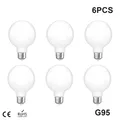 Grande ampoule LED en verre dépoli ampoule globe blanc chaud naturel 5W G95 85V-265V 2700K