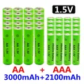 1 5 V AA + AAA NI MH Wiederaufladbare AA Batterie AAA Alkaline 2100-3000mah Für Taschenlampe