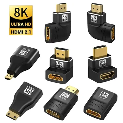 MIZIQIER 8k hdmi 2,1 adapter 90 grad männlich zu weiblich, 8 k60hz 4 k120hz konverter, 48gbps, kompatibel ps5/4, hdtv, roku, tv stick, pc