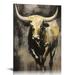 FLORID Bull Picture Abstract Cow Painting Texas Longhorn Cow Print Black and White Cow Poster Farm Animal Canvas Wall Art Texas Longhorn Poster Cattle Picture Wall Decor Canvas Farmhouse Artwork