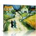 GOSMITH Van Gogh Canvas Wall Art - Street and Steps in Auvers with Figures - Van Gogh Paintings Reproduction Abstract Artwork Prints Poster Landscape Pictures for Home Office Wall Decor