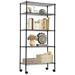 HYYYYH 5 Tier Wire Shelving Unit Height Adjustable Storage Shelves Compact Metal Shelves with Wheels for Pantry Garage Organizer Kitchen NSF Metal Storage Rack 30 x14 x60 Black