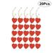 20PCS 4CM Valentine Day Wooden Pendants Creative DIY Wood Pendants Romantic Wooden Heart-shaped Pendants Pure Color Heart Shape Pendants Delicate Wooden Crafts for Home Store Red