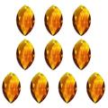 Uxcell K9 Crystal Pendants Oval Beads 10 Pack 38mm Chandelier Prisms Parts Hanging Beads DIY Lamp Amber